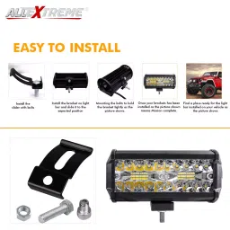 AllExtreme EX36LW1 17.78 cm (7 Inch) 36 LED Fog Light Triple Row Flood Spot Combo Beam Driving Lamp Bar for Car Motorcycle SUV Bike Truck (72W, White, 1 Pc) image 3
