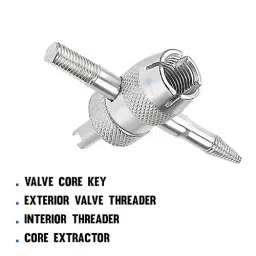 Tirewell TW-5011 Silver 4-in-1 Car Tyre Valve Remover Tool, 4-Way Tire Stem Core Puller for Bike, Cars & Truck image 4