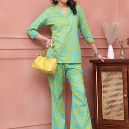 Claura Printed Pure Cotton Tunic With Trousers Co-Ords-picture-49