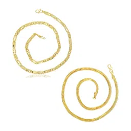 Missmister Set Of 2 Unisex Gold-Plated Link Minimal Necklace And Chain-picture-17