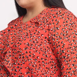 plusS Orange Plus Size Floral Printed Top image 2