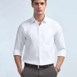 Arrow Men Solid Spread Collar Pure Cotton Formal Shirt-image-40