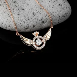 TheVineGirl Women Rose Gold-Plated Feather Necklace-image-95