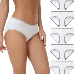 Diving Deep Women Pack of 5 Cotton Assorted Plus Size Hipster Briefs-image-25