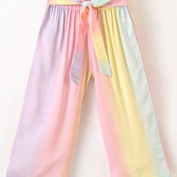 CrayonFlakes Tie Dye Striped Belted Palazzo - Pink-picture-7
