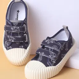 Cute Walk by Babyhug Velcro Closure Shoes with Dino Print - Navy Blue-image-96