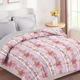 bsb home Pink & White Floral Cotton 4 Piece Double Queen Regular Bedding Set-picture-36