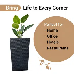 RUBOXA 2Pcs Black Textured UV ProtectedPlanters image 4