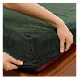 Tidy Sleep Mattress Topper Waterproof Bed Protector Terry Cotton Single - Green image 3