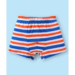 Babyhug 100% Cotton Knit Trunks with Stripes & Lion Print Pack of 3 -White & Red image 4