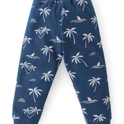 Babyhug Cotton Jersey Knit Full Length Lounge Pant Palm Tree Print Pack Of 2 - Multicolor image 5