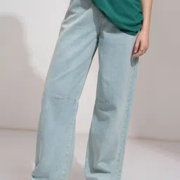 tokyo talkies Women Loose Fit Mid Rise Light Blue Jeans-picture-12
