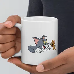 Mr UVD White & Grey Cartoon Characters Printed Ceramic Matte Mugs image 3