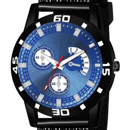 CSAMON Women Dial & Textured Straps Analogue Watch Black Aeviyo Blue dial Rabar image 2