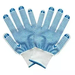 ETS Hand Pro Cotton Knitted Dotted Gloves White and Blue Free Size, KHG_Dotted (Pack of 40 Pair)-picture-36