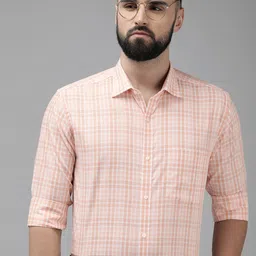 Park Avenue Slim Fit Pure Cotton Checked Formal Shirt-image-6