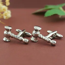 PELUCHE Silver Gavel Symbol Cufflink image 1