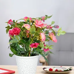 Cortina Pink 1 Pieces Rose Artificial Flower With Pot image 2