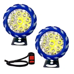 AllExtreme EX9LED 9 LED Fog Light Red & Blue Beads and Multicolor Strobe Flash Waterproof White Spot Lamp for Motorcycle Bike Car (10W, 2 PCs With Switch)-image-27