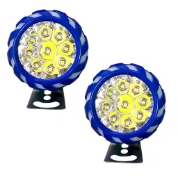 AllExtreme EX9LED 9 LED Fog Light Red & Blue Beads and Multicolor Strobe Flash Waterproof White Spot Lamp for Motorcycle Bike Car (10W, 2 PCs With Switch) image 2