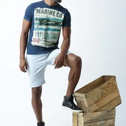 Huetrap Men Blue Printed Round Neck T-shirt-picture-26