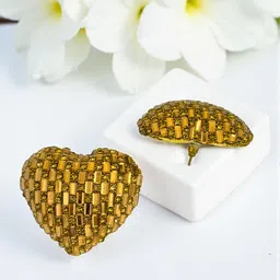 AVANT-GARDE PARIS Silver-Plated Rhinestone Studded Heart Shaped Studs image 4