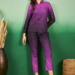 Sangria Ombre Printed Shirt & Trouser Co-Ords image 5