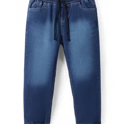 Pine Kids Woven Full Length Solid Denim Jeans - Navy Blue-picture-17
