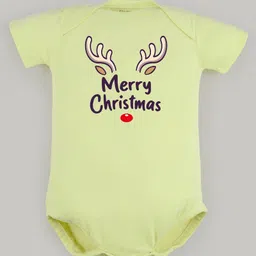 FFlirtygo Christmas Theme Cotton Half Sleeves Merry Christmas Printed Onesie - Green-picture-20