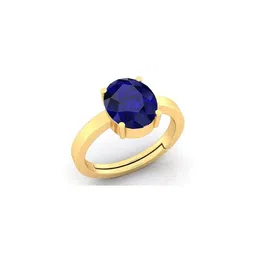Pranjal Gems Unisex 13.25 Ratti Blue Sapphire Gemstone Studded Adjustable Finger Ring-picture-27