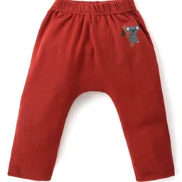 Babyhug Interlock Cotton Knit Full Length Striped  Diaper Leggings with Animal Print Pack of 3 - Multicolour image 2