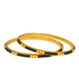 MEMOIR Set Of 2 Gold Plated Beaded Bangles-picture-31