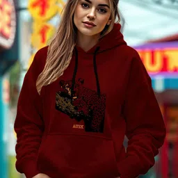 AUSK Women Animal Printed Long Sleeves Hooded Sweatshirt-picture-23