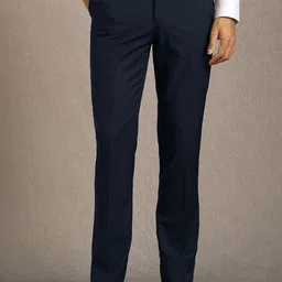 Luxure by Louis Philippe Men Textured Slim Fit Formal Trousers-picture-22