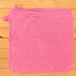 Babyhug Fox Embroidery Terry Hooded Bath Towel - Pink image 3