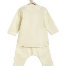 Tiber Taber Full Sleeves Ram Lalla Embroidered Kurta Pyjama Set - Cream image 4