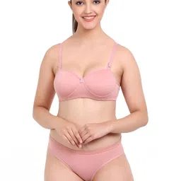 samvar Women Green,Pink Cotton Bra Panty Set for Lingerie Set Undergarments Pack of 2-picture-15