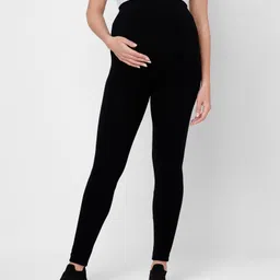 ECOMAMA super soft Bamboo Fibre Antimicrobial Seamless maternity legging - Black image 5