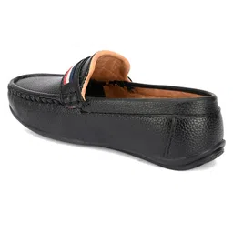 Stefens Synthetic Self Design Loafers - Black image 5