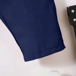 Fashion Dream Popcorn Knit Half Sleeves Solid Textured Shirt & Pant Set - Rama image 5