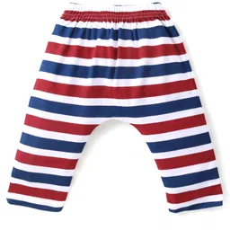 Babyhug Interlock Cotton Knit Full Length Striped  Diaper Leggings with Animal Print Pack of 3 - Multicolour image 5