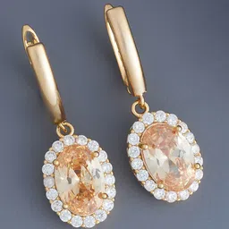 Kushal's Fashion Jewellery Gold Plated Zircon Studded Circular Hoop Earrings-picture-34
