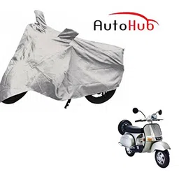 Auto Hub 100% Water Resistant Silver Bike Body Cover for Bajaj Chetak Customized image 2