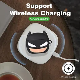 YSTIFYRA Soft Silicone Protective Case 3D Design Shockproof Case Cover with Anti-Lost Metal Keyring Compatible for Apple AirPods Pro Charging Case (airpod not Included) (Batman) image 3