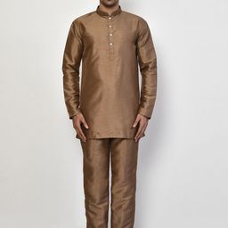 Arihant Rai Sinha Men Regular Pure Silk Kurta with Trousers-picture-35