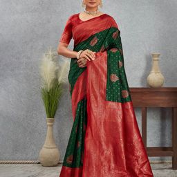 AMRUTKALA SAREES Paisley Woven Design Zari Banarasi Saree-picture-39