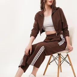 clobug Side Striped Shirt Collar Neck Sweatshirt With Jogger-picture-38