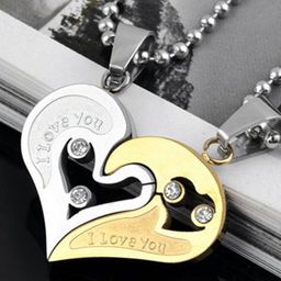 J.S ENTERPRISES Heart Shaped Pendants with Chains-picture-0
