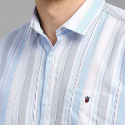Louis Philippe Sport Vertical Striped Slim Fit Pure Cotton Shirt image 5