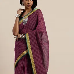 Taavi Banahatti Woven Festive Checked Pure Cotton Handloom Saree-picture-20